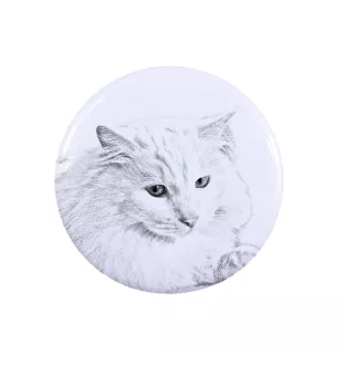 Türkisch Angorakatze Rucksack decoration, personalized badge, perfect gadget for animal lovers from the Art-Dog brand