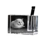 Turkish Angora Cat - Pen stand, crystal organiser with cat photo, unique desk decoration by Art-Dog brand