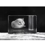 Turkish Angora Cat - Pen stand, crystal organiser with cat photo, unique desk decoration by Art-Dog brand
