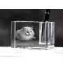 Chat Angora Turc - Porte-stylos, organiseur en cristal avec photo de chat, décoration de bureau unique par la marque Art-Dog