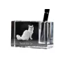 Türkisch Van Katze - Stifthalter, Kristallorganizer mit Katzenfoto, einzigartige Schreibtischdekoration der Marke Art-Dog