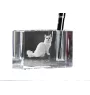 Turkish Van Cat - Pen stand, crystal organiser with cat photo, unique desk decoration by Art-Dog brand