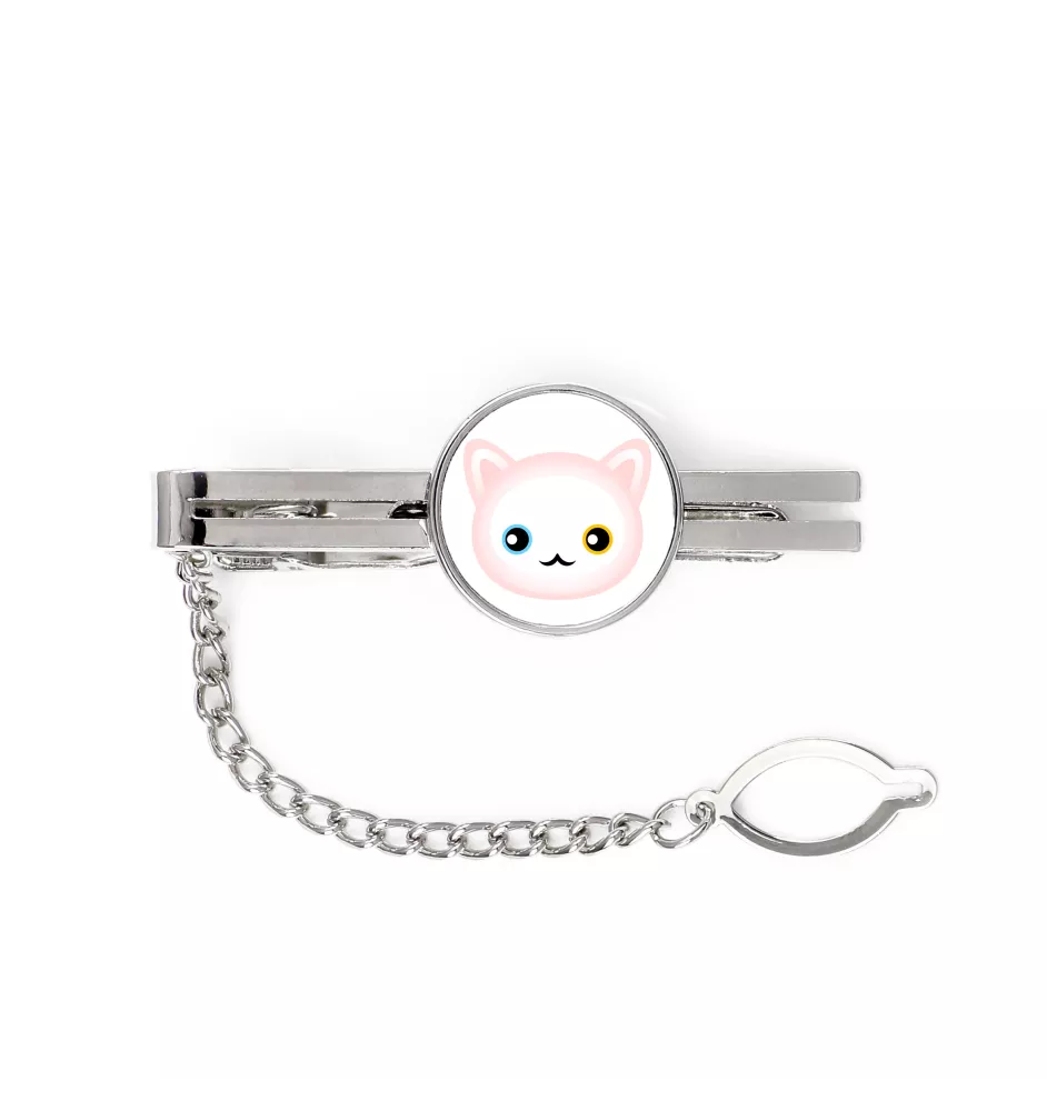 Turkish Angora - elegant metal keychain as a gift from Art-Dog brand