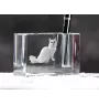 Türkisch Van Katze - Stifthalter, Kristallorganizer mit Katzenfoto, einzigartige Schreibtischdekoration der Marke Art-Dog