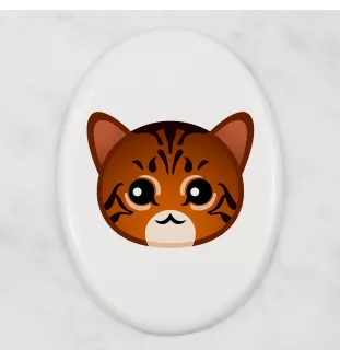 Toyger - Grabplatte aus Keramik mit Grafik und Schriftzug der Marke Art-Dog