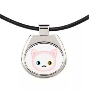 Turkish Angora - pendant necklace with graphic on a chain strap by Art-Dog brand