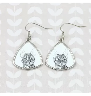 Toyger Cat - cat earrings, hanging earrings with a picture, personalized jewelry with Art-Dog brand print.
