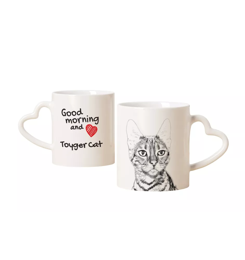 Chat Toyger - tasse avec un chat, une tasse adorable avec une anse en forme de cœur, un cadeau universel de la marque Art-Dog