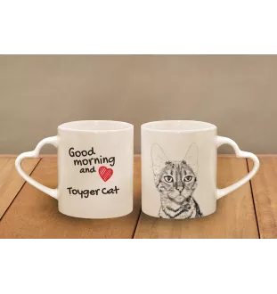 Chat Toyger - tasse avec un chat, une tasse adorable avec une anse en forme de cœur, un cadeau universel de la marque Art-Dog