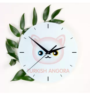 Angora turc - horloge MDF avec graphisme et logo de la marque Art-Dog