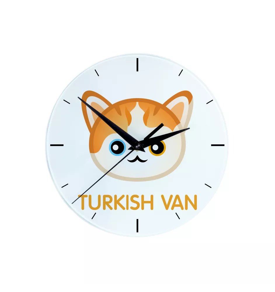 Van turc - horloge MDF avec graphisme et logo de la marque Art-Dog