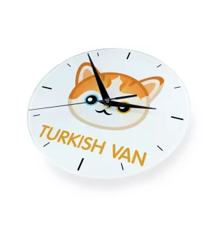 Van turc - horloge MDF avec graphisme et logo de la marque Art-Dog