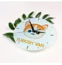 Van turc - horloge MDF avec graphisme et logo de la marque Art-Dog