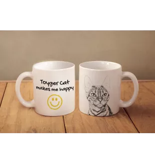 Kot toyger kubek z kotem Makes me happy Art-Dog
