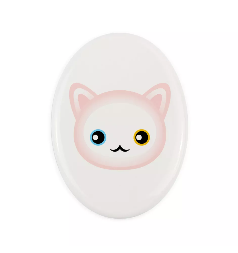 Angora turc - une plaque funéraire en céramique avec une illustration et un texte de la marque Art-Dog