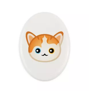 Turkish van - ceramic tombstone plaque with graphics and inscription by Art-Dog brand