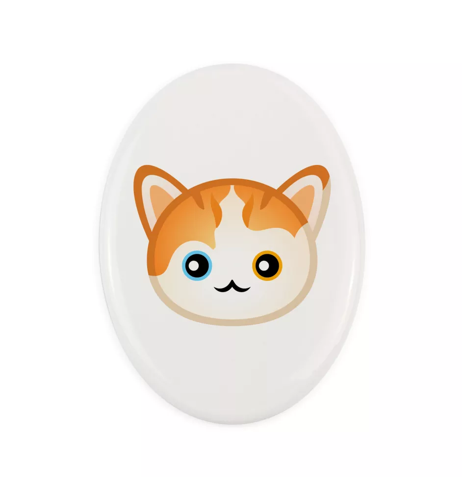 Turkish van - ceramic tombstone plaque with graphics and inscription by Art-Dog brand