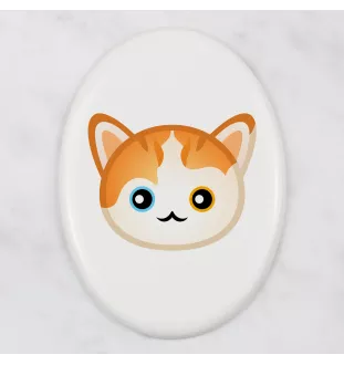 Turkish van - ceramic tombstone plaque with graphics and inscription by Art-Dog brand