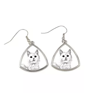 Turkish Van Cat - cat earrings, hanging earrings with a picture, personalized jewelry with Art-Dog brand print.