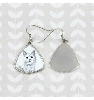 Turkish Van Cat - cat earrings, hanging earrings with a picture, personalized jewelry with Art-Dog brand print.