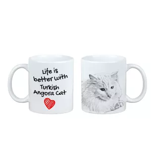 Turkish Angora - cup with a cat, cup with a photo, personalized gift from the Art-Dog brand