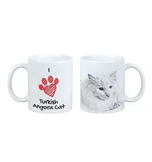 Turkish Angora - cup with a cat, cute cup with graphics, a gift with your photo from the Art-Dog brand