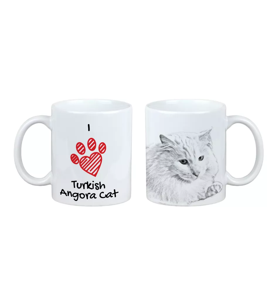 Turecka angora kubek z kotem I love Art-Dog