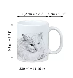 Turkish Angora - cup with a cat, cute cup with graphics, a gift with your photo from the Art-Dog brand