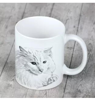 Turkish Angora - cup with a cat, cute cup with graphics, a gift with your photo from the Art-Dog brand