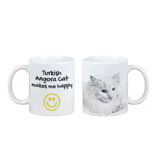 Türkisch Angora - Tasse mit Katze, fröhliche Tasse für Hundefreunde, personalisiertes Geschenk der Marke Art-Dog