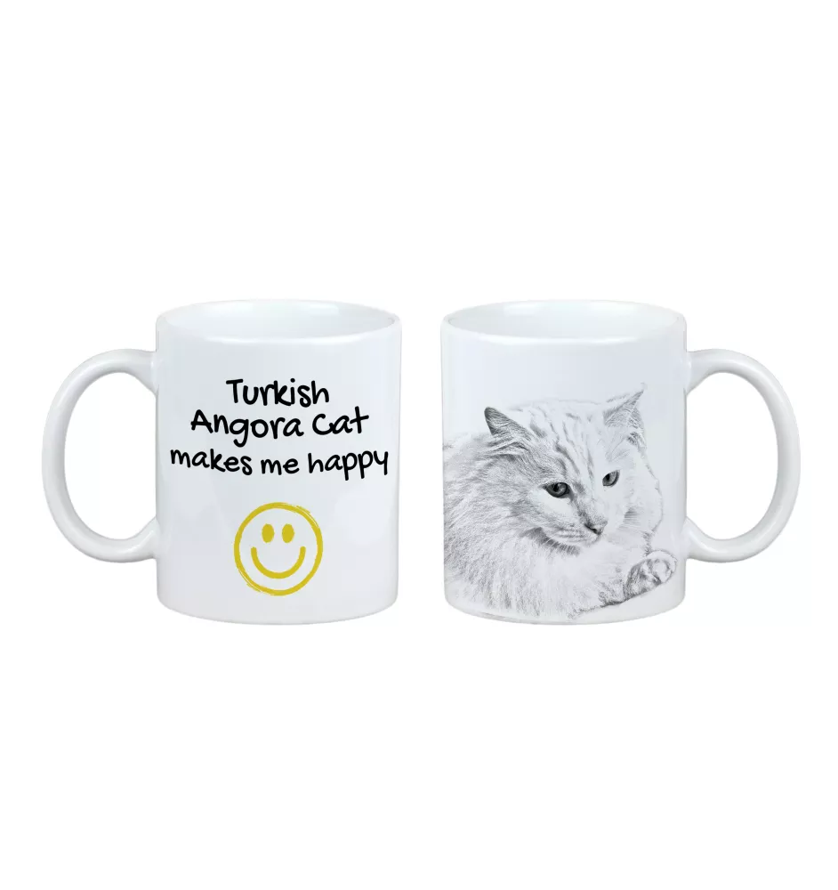 Türkisch Angora - Tasse mit Katze, fröhliche Tasse für Hundefreunde, personalisiertes Geschenk der Marke Art-Dog