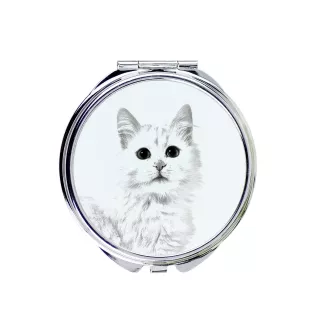 Chat turc de Van - miroir de poche avec un chat, miroir personnalisé pour sac à main, miroir compact avec impression de la marque Art-Dog