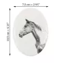 Akhal-Teke - commemorative plaque with a photo of a horse, tombstone plaque with a print, personalized oval plaque by Art-Dog brand