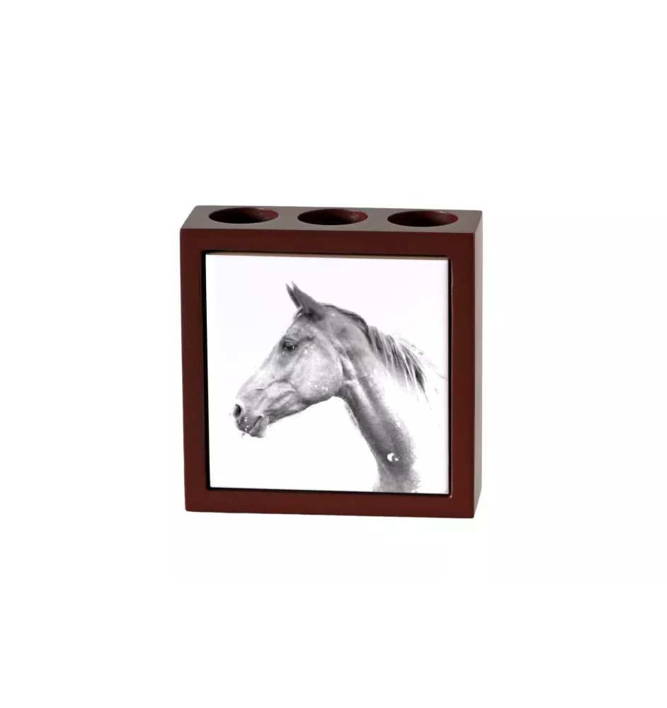 Akhal-Teke - Stifthalter mit Pferd, Schreibtischorganizer mit Aufdruck, personalisierte Schreibtischdekoration der Marke Art-Dog