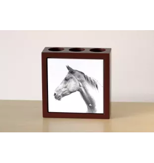 Akhal-Teke - Stifthalter mit Pferd, Schreibtischorganizer mit Aufdruck, personalisierte Schreibtischdekoration der Marke Art-Dog