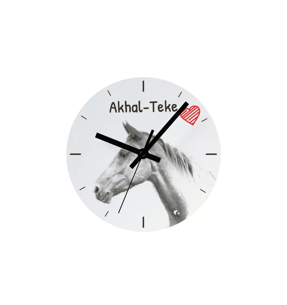 Akhal-Teke - wall clock with a horse, shelf clock with a print, personalized home decoration from the Art-Dog brand
