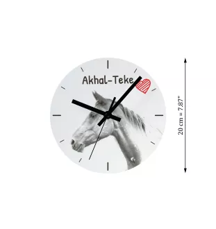 Akhal-Teke - wall clock with a horse, shelf clock with a print, personalized home decoration from the Art-Dog brand