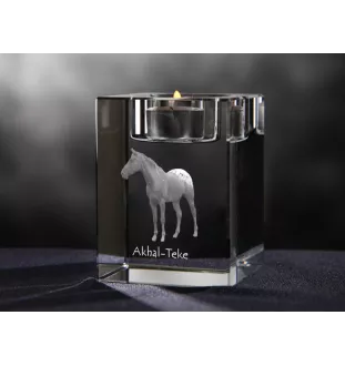 Akhal-Teke świecznik kryształowy z koniem Art-Dog