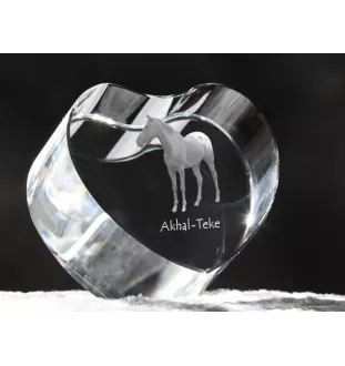 Akhal-Teke - a photo of a horse in crystal, a crystal heart, a unique frame with a photo from the Art-Dog brand