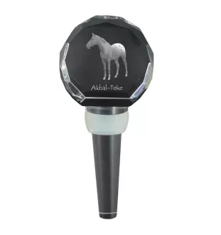 Akhal-Teke - Bouchon de bouteille en cristal avec cheval, bouchon de vin unique avec photo, cadeau personnalisé pour sommelier par la marque Art-Dog