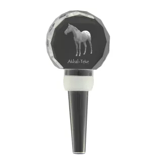 Akhal-Teke - Kristallflaschenverschluss mit Pferd, einzigartiger Weinverschluss mit Foto, personalisiertes Geschenk für Sommelier der Marke Art-Dog