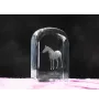 Akhal-Teke - un cube de cristal avec une photo, une photo de cheval dans le cristal, un presse-papiers cubique de la marque Art-Dog