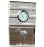 Akhal-Teke - glass clock with a photo, photo of a horse in crystal, personalized standing office clock by Art-Dog brand