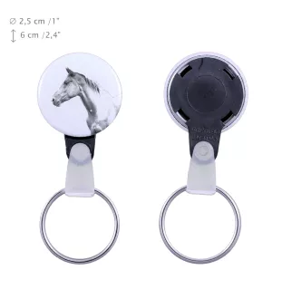 Akhal-Teke - unique keychain with a horse picture, handmade product, light and handy pendant from Art-Dog brand