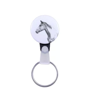 Akhal-Teke - unique keychain with a horse picture, handmade product, light and handy pendant from Art-Dog brand
