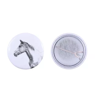 Akhal-Teke - shirt accessory, bag pin, perfect gift with the option to add your brand graphics from Art-Dog.