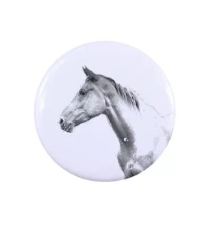 Akhal-Teke - shirt accessory, bag pin, perfect gift with the option to add your brand graphics from Art-Dog.