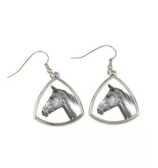 Akhal-Teke - earrings with a horse, hanging earrings with a picture, personalized jewelry with Art-Dog brand print