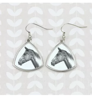 Akhal-Teke - boucles d'oreilles avec un cheval, boucles d'oreilles pendantes avec une image, bijoux personnalisés avec l'impression de la marque Art-Dog