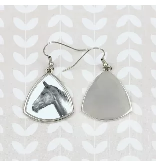 Akhal-Teke - boucles d'oreilles avec un cheval, boucles d'oreilles pendantes avec une image, bijoux personnalisés avec l'impression de la marque Art-Dog